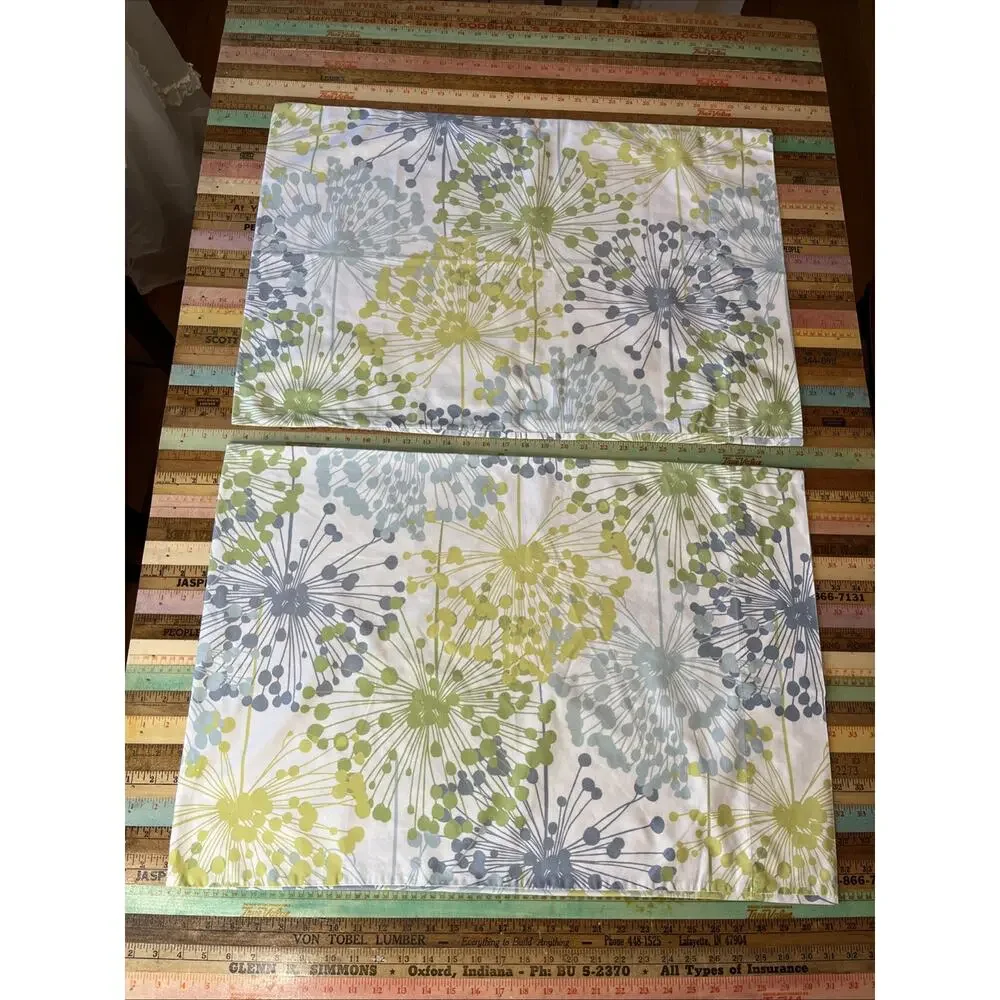 THE COMPANY STORE 3pc Duvet Cover Full Size 84 X 90 Dandelion Retro 100% Cotton